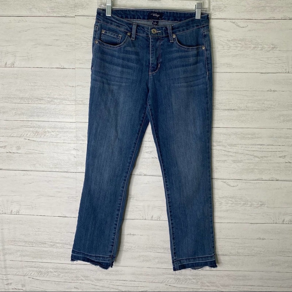 Great northwest indigo cropped raw hem jeans
